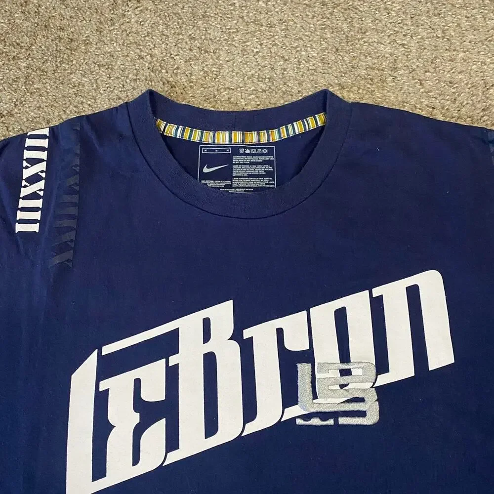 Y2k Nike Lebron Shirt Mens M* Baggy Oversized Embroidered All Over Streetwear